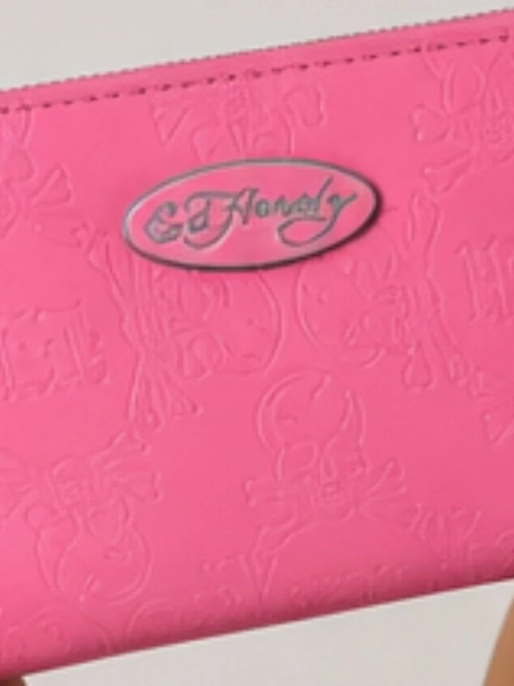 Ed Hardy Hot Pink Zip-Around Wristlet Wallet - Picture 7 of 8